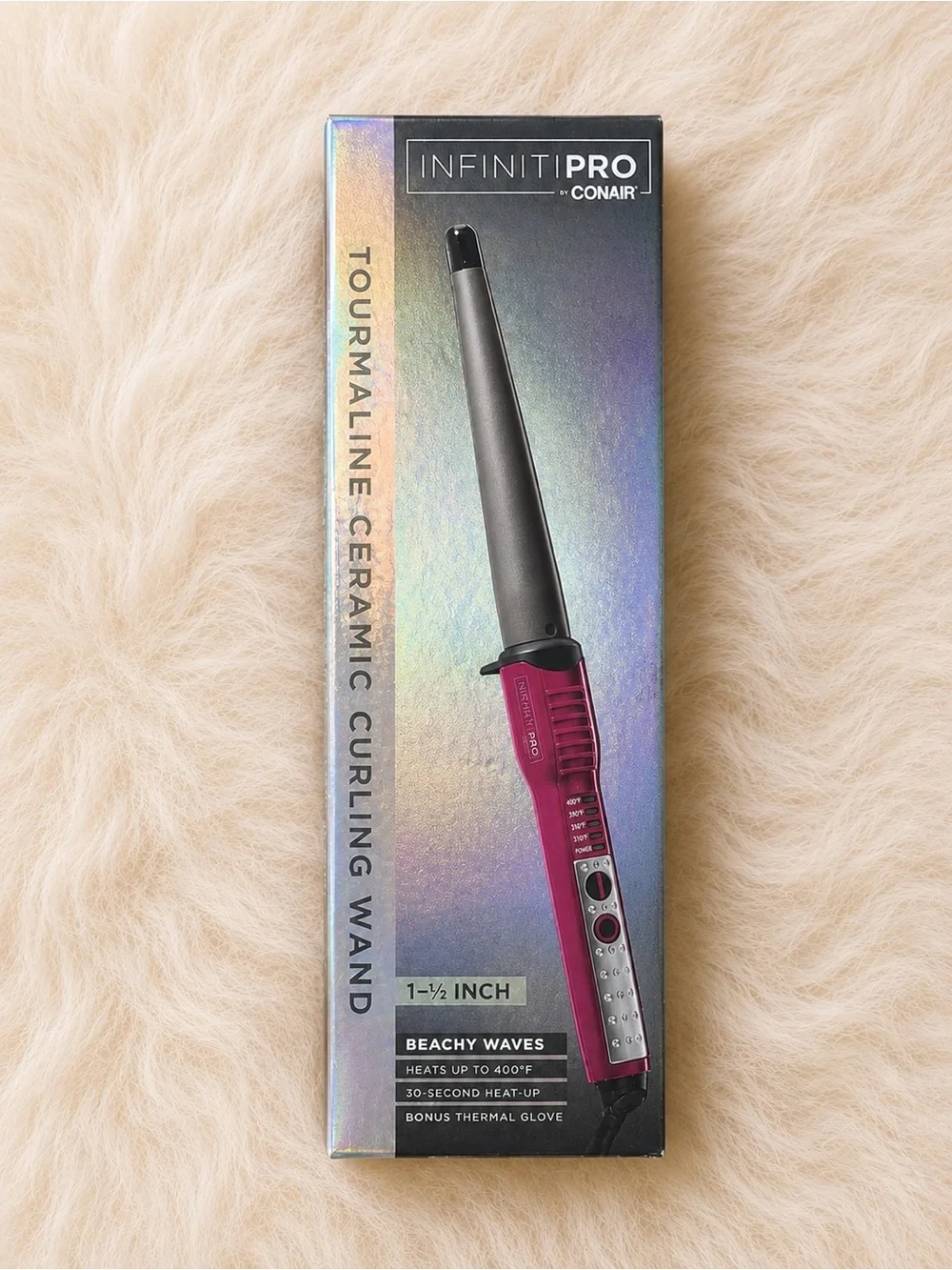 InfinitiPRO by Conair Tourmaline Ceramic Curling Wand - Pink/Gray